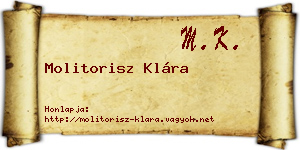 Molitorisz Klára névjegykártya